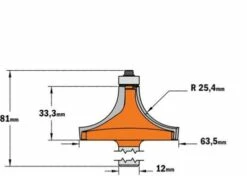 FRAISE QUART DE ROND - Rayon De 25,4 MM - Queue De 12 Mm -Elbe Soldes Magasin 938 992 11 big