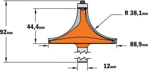 FRAISE QUART DE ROND - Rayon De 38,1 MM - Queue De 12 Mm 5 FRAISE QUART DE ROND - Rayon De 38,1 MM - Queue De 12 Mm – Image 3