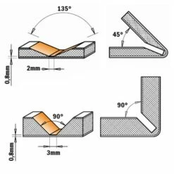 Fraise CMT à Rainurer En V 135° Pour Alucobond® - Diamètre 18 Mm - Queue De 6 Mm -Elbe Soldes Magasin Fraise pour alucobond big 1