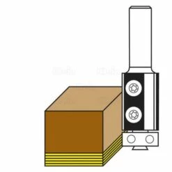 Fraise à Affleurer à Plaquettes - Diamètre 19 Mm - Hauteur 50 Mm - Queue De 12 Mm Avec Roulement -Elbe Soldes Magasin affleurage a la defonceuse avec roulement big 2