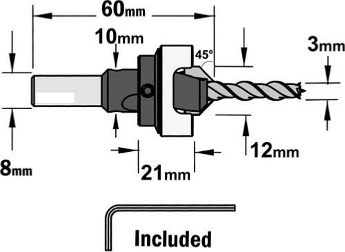 Fraisoir Bois 45° Avec Butée Queue 8mm, Diamètre 3 X 12 Mm - CMT Orange Tools 5 Fraisoir Bois 45° Avec Butée Queue 8mm, Diamètre 3 X 12 Mm - CMT Orange Tools – Image 3