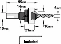 Fraisoir Bois 45° Avec Butée Queue 8mm, Diamètre 6 X 16 Mm - CMT Orange Tools -Elbe Soldes Magasin fraisoirs avec reglage de la profondeur droite 3 big