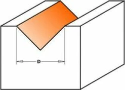 Fraise CMT à Rainurer En V 60° - Diamètre 12,7 Mm - Queue De 8 Mm -Elbe Soldes Magasin meche fraise carbure a graver bois big 1