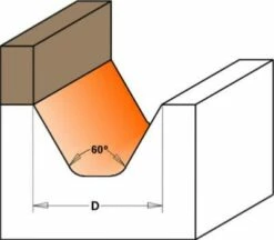 Fraise CMT à Rainurer En V 60° - Diamètre 25,4 Mm - Queue De 6 Mm -Elbe Soldes Magasin schema fraice a ecrire 60 cmt big